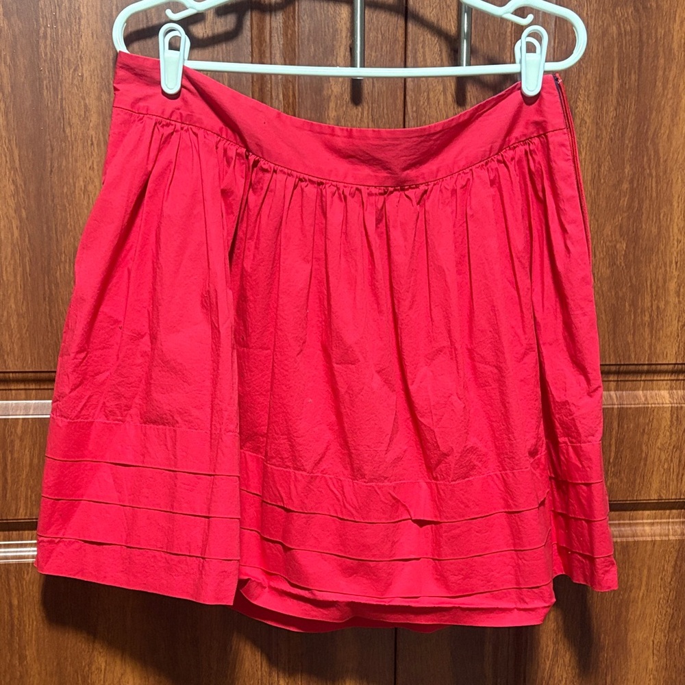 Banana Republic Bright Red Pleated Skater Skirt